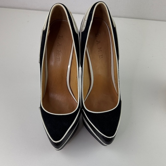 L.A.M.B. Shoes - L.A.M.B. by Gwen Stefani Black and White Platform Stiletto Heels size 7